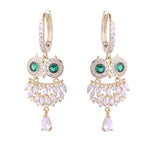 Green owl Luxury earrings nz