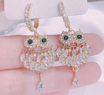 Green owl Luxury earrings nz