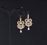 Green owl Luxury earrings nz