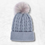 Grey beanie with pompom nz