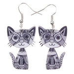 Grey cat earrings nz