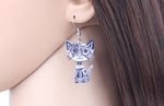Grey cat earrings nz