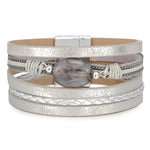 Grey pearl leather bracelet One size fits all nz