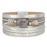 Grey pearl leather bracelet One size fits all nz