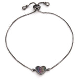 Heart bracelet stainless steel Black nz