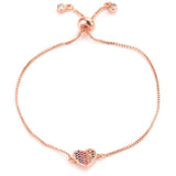 Heart bracelet stainless steel Rose gold nz