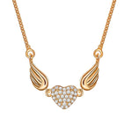 Heart shaped necklace with angel wings nz