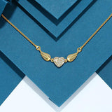 Heart shaped necklace with angel wings nz