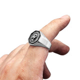 Hexagon lion signet ring nz
