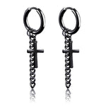 High quality cross drop earrings Black nz