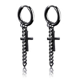 High quality cross drop earrings Black nz