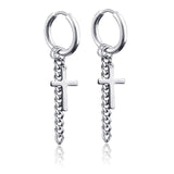 High quality cross drop earrings Silver nz