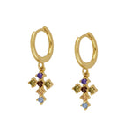 High quality cross earrings Rainbow gold nz
