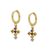 High quality cross earrings Rainbow gold nz