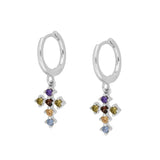 High quality cross earrings Rainbow silver nz