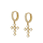 High quality cross earrings White gold nz