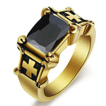 High quality religious cross ring 54 mm / Golden black nz
