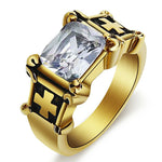 High quality religious cross ring 54 mm / Or Blanc nz