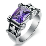 High quality religious cross ring 54 mm / Purple nz