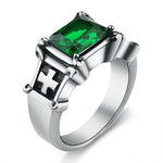 High quality religious cross ring 54 mm / Silver green nz