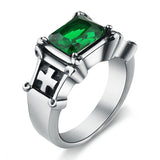 High quality religious cross ring 54 mm / Silver green nz