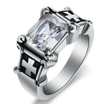 High quality religious cross ring 54 mm / White nz