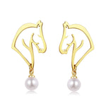 Horse earrings with pearl nz