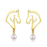 Horse earrings with pearl nz