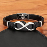 Infinity symbol leather bracelet nz