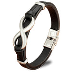 Infinity symbol leather bracelet nz