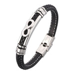 Infinity synthetic leather bracelet Black / 16.5 cm nz