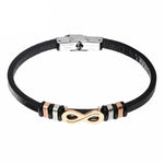 Infinity Vegan Leather Bracelet Black / 17 cm nz