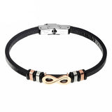 Infinity Vegan Leather Bracelet Black / 17 cm nz