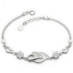 Interlocked heart silver bracelet 193 nz