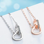 Intertwined Heart Necklace Rose gold nz