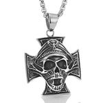 Iron Cross Skull Necklace nz