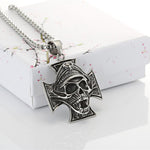 Iron Cross Skull Necklace nz