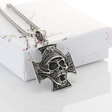 Iron Cross Skull Necklace nz