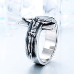 Jesus religious ring 54 mm / Silver nz