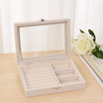 Jewellery box for rings and earrings Beige- 3 compartments nz