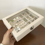 Jewellery box for rings and earrings Beige- 9 compartments nz