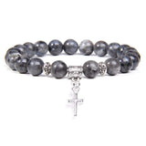 Labradorite cross bracelet Grey / 17CM nz
