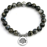 Labradorite lotus flower bracelet Grey / 17 cm nz