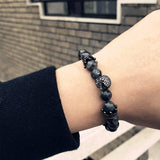 Labradorite Skull Bracelet Grey / 16 cm nz