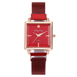 Ladies square watch Red nz
