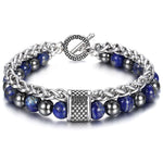 Lapis lazuli stainless steel bracelet 20 cm nz