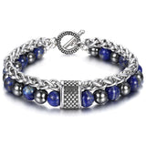 Lapis lazuli stainless steel bracelet 20 cm nz