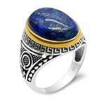 Lapis lazuli steel ring nz