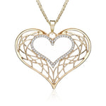 Large heart shaped necklace Gold nz
