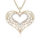 Large heart shaped necklace Gold nz